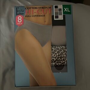 Felina Cotton Stretch Hi-Cut Panties 8-Pack - Gray, Black, Leopard